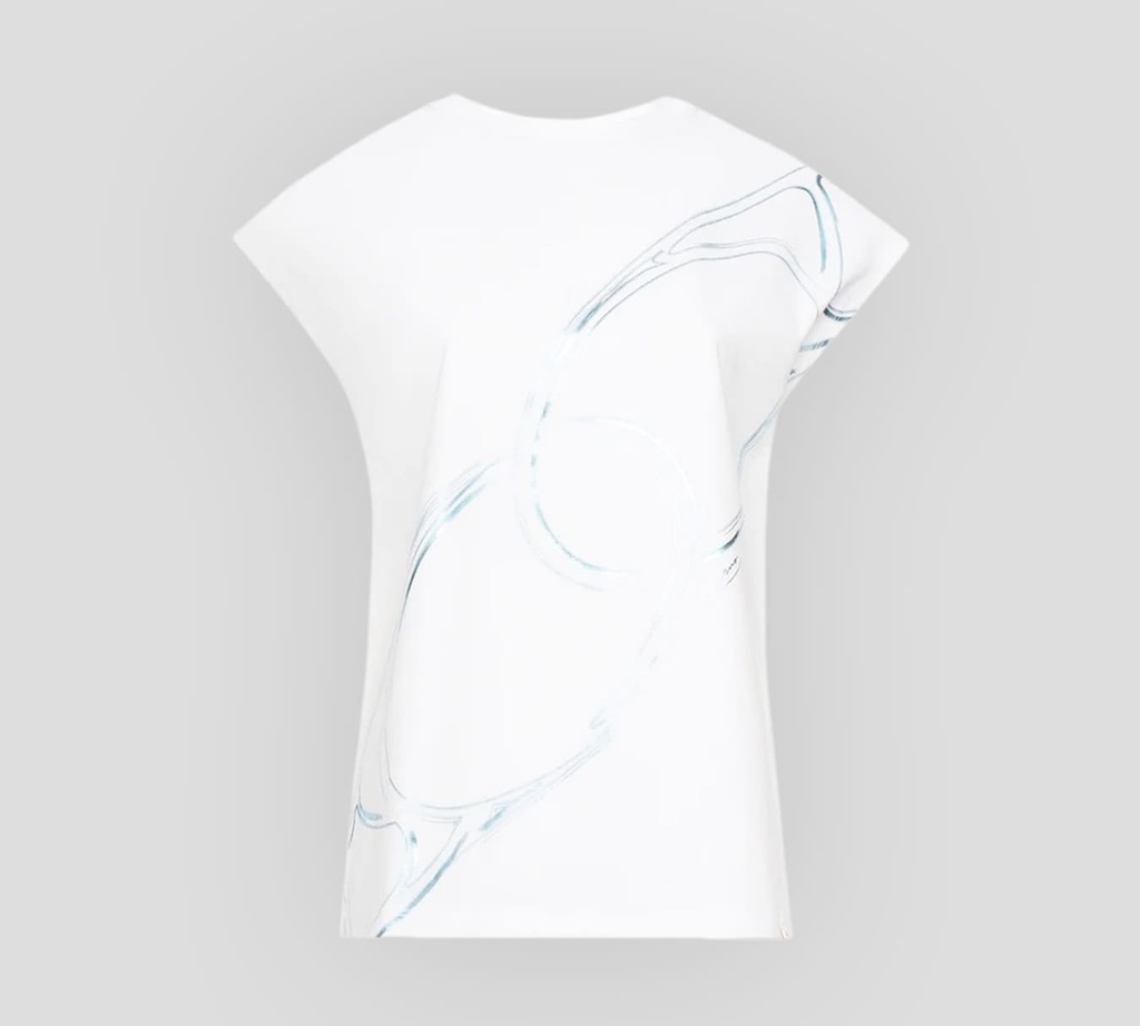 Herno - FRANELA CUELLO REDONDO CON ESTAMPADO DE CADENAS GRANDES