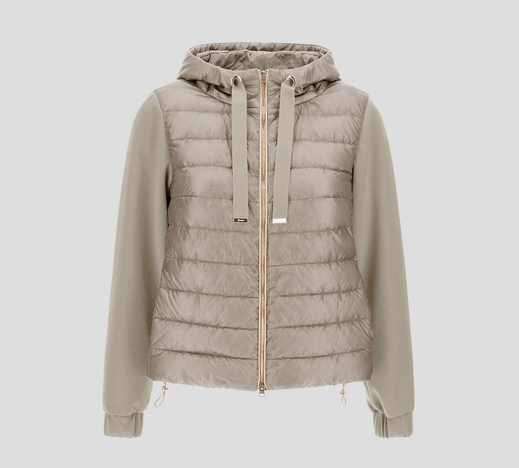 Herno - CHAQUETA HOODIE PUFFER DE NYLON Y ALGODÓN