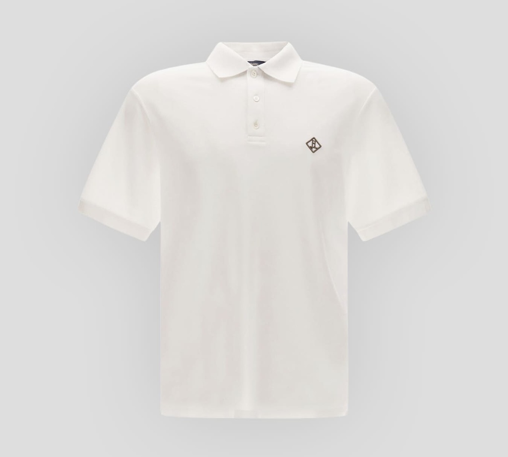 Herno - POLO EN PUNTO PIQUÉ CON LOGO ROMBOIDE BORDADO SOBRE EL PECHO
