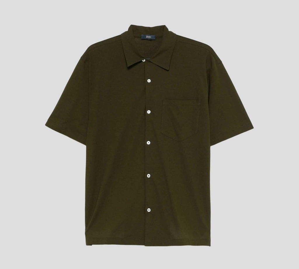 Herno - CAMISA MANGA CORTA EN PUNTO JERSEY UNICOLOR