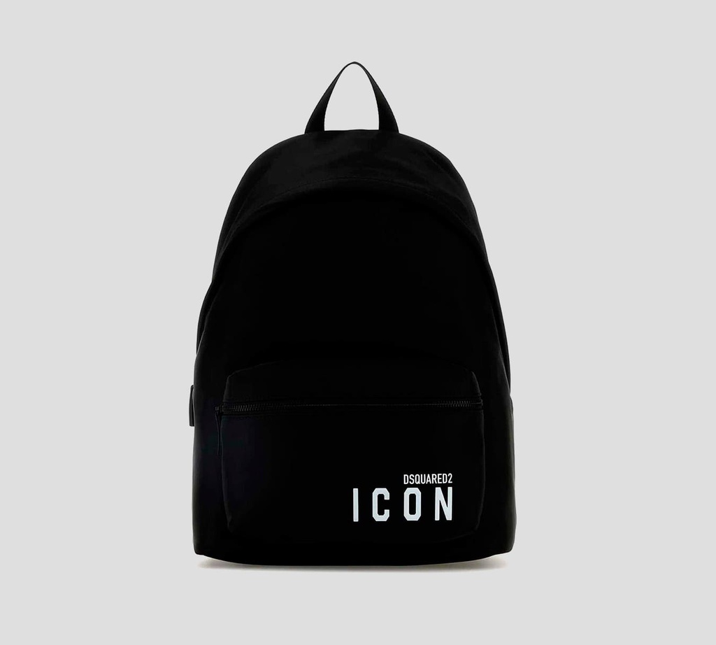 Dsquared2 Icon - MORRAL ICON NEGRO BRILLANTE CON DOBLE COMPARTIMIENTO