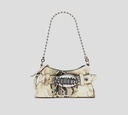 Dsquared2 Icon - CARTERA PEQUEÑA BEIGE DE PIEL DE SERPIENTE CON CADENA