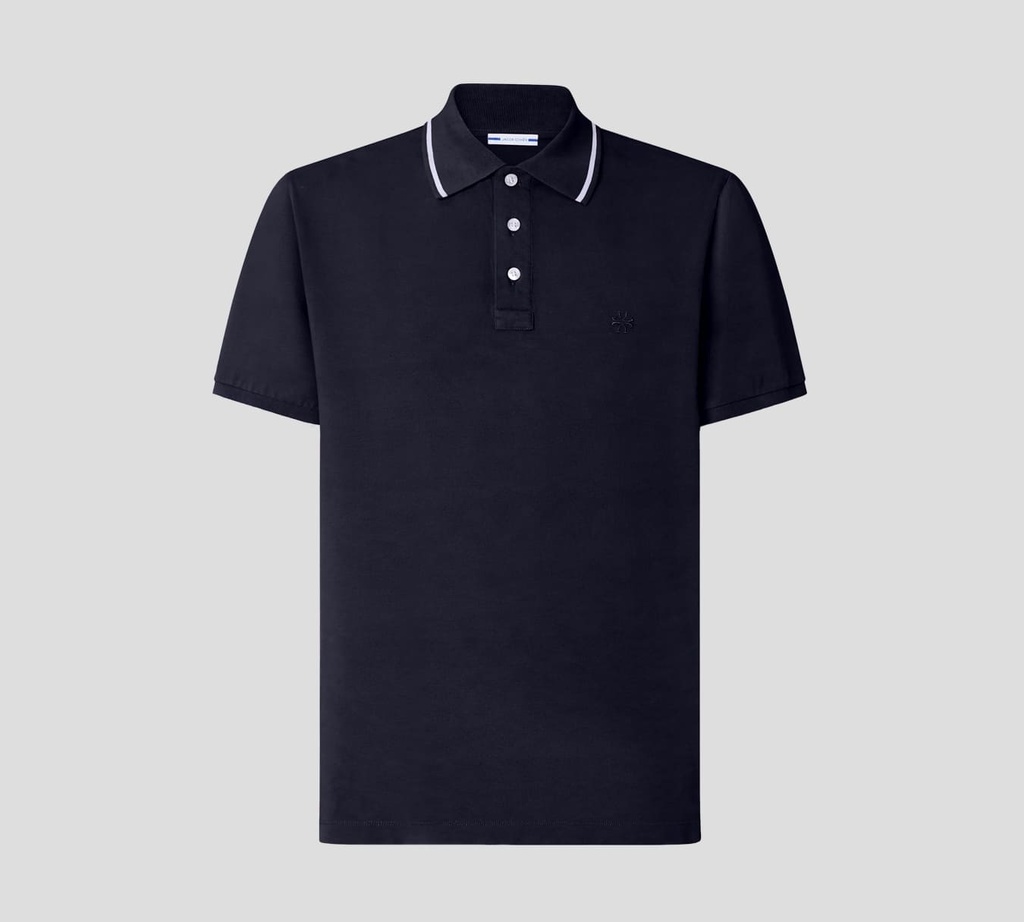 Jacob Cohen - POLO CLÁSICA EN PUNTO PIQUÉ CON LÍNEAS SOBRE MANGAS Y CUELLO