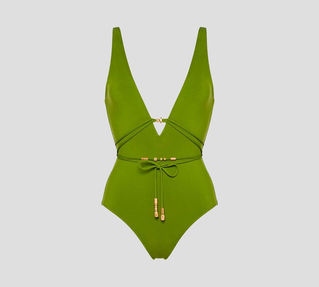 Eres - TRAJE DE BAÑO ENTERIZO CON DETALLES DORADOS