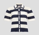 Eres - BLUSA DE TEJIDO ABIERTO MANGA CORTA ABOTONADA AL FRENTE