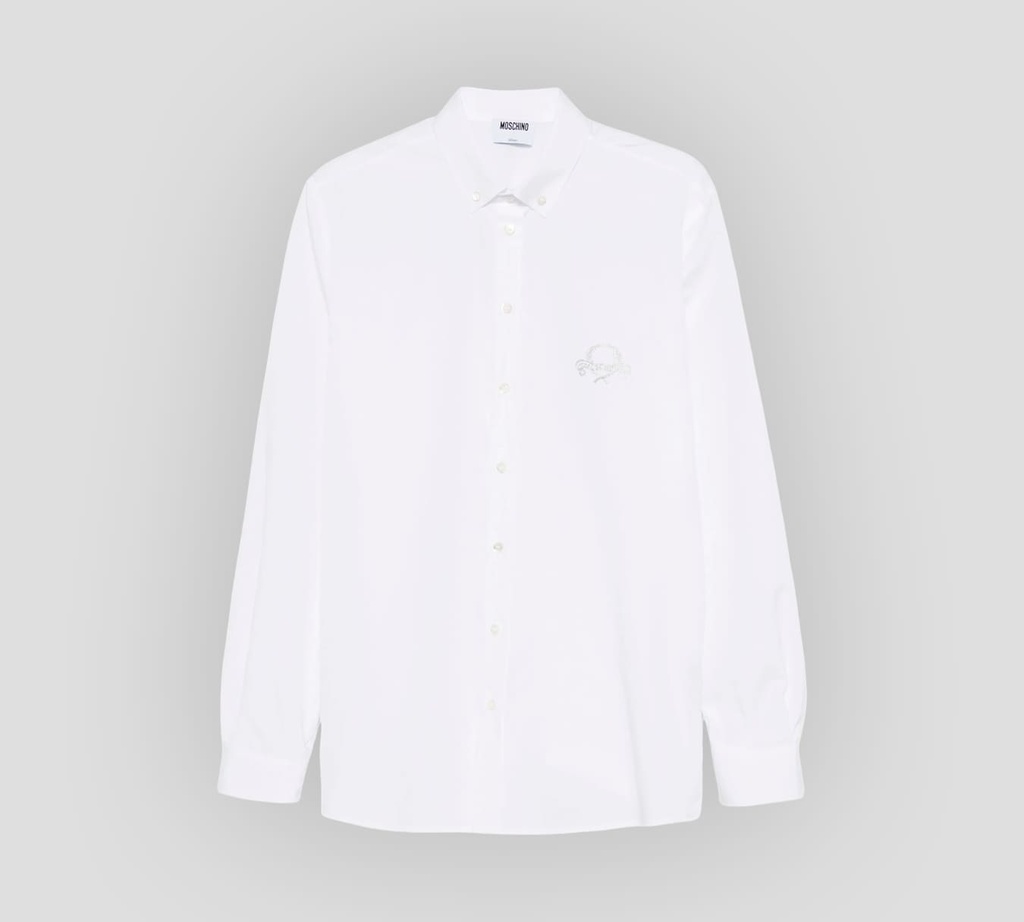 Moschino - CAMISA MANGA LARGA CON DETALLE MOSCHINO BORDADO