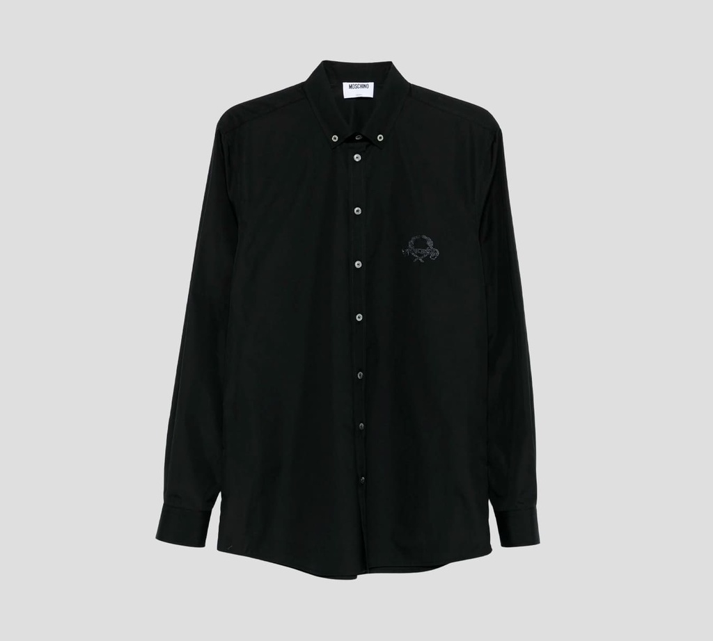 Moschino - CAMISA MANGA LARGA CON DETALLE MOSCHINO BORDADO