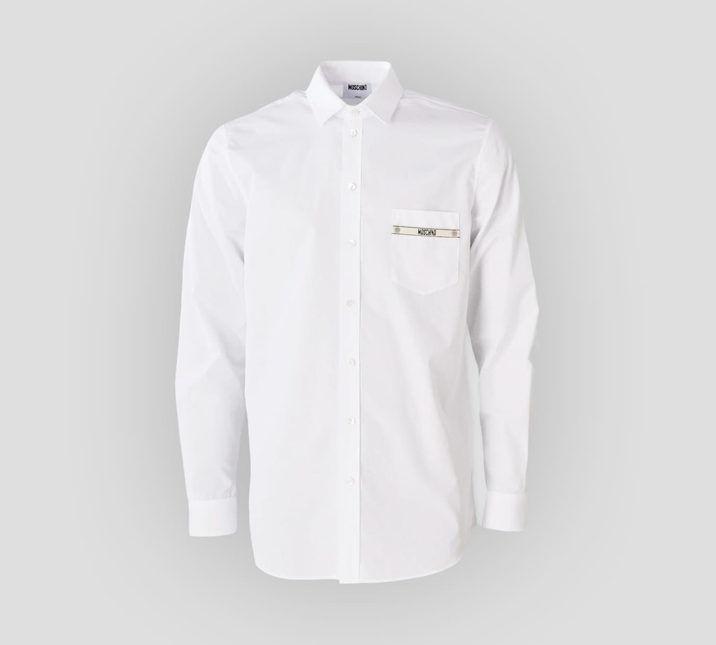 Moschino - CAMISA MANGA LARGA CON DETALLE MOSCHINO SOBRE BOLSILLO