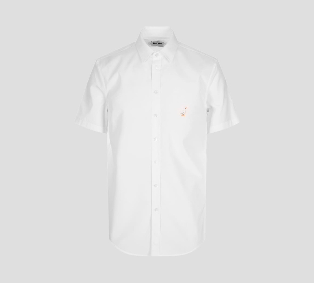 Moschino - CAMISA MANGA CORTA CON BORDADO DE GANZO
