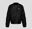 Moschino - CHAQUETA BOMBER IMPERMEABLE CON CIERRE FRONTAL Y DETALLES EN CUERO