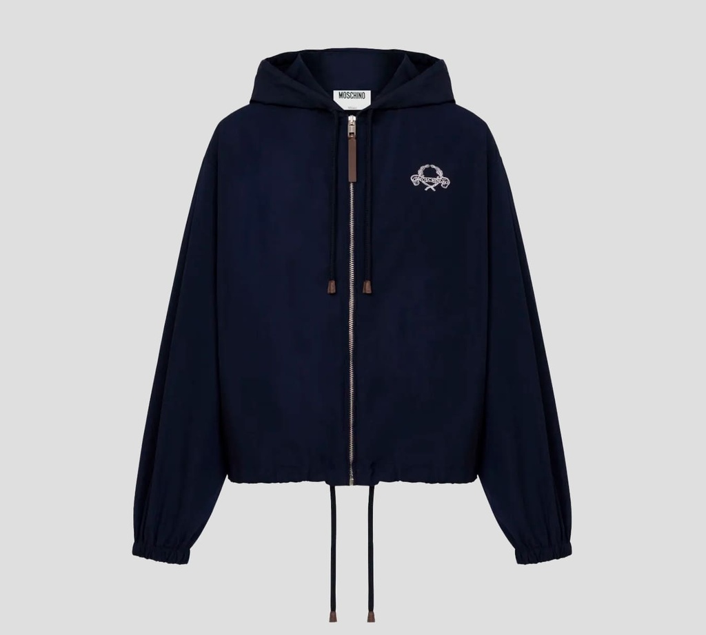 Moschino - CHAQUETA IMPERMEABLE CON HOODIE Y CIERRE FRONTAL