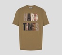 Moschino - FRANELA CUELLO REDONDO CON LETTERING EN PARCHE "HARD TIMES"