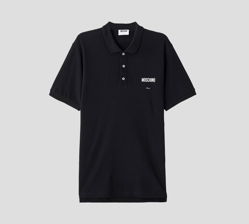 Moschino - POLO EN PUNTO PIQUÉ CON LOGO MILANO SOBRE EL PECHO