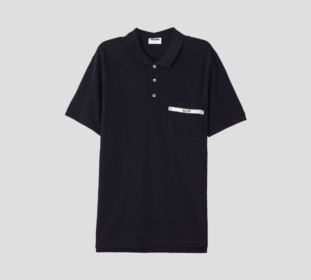 Moschino - POLO EN PUNTO PIQUÉ CON BOLSILLO Y DETALLE