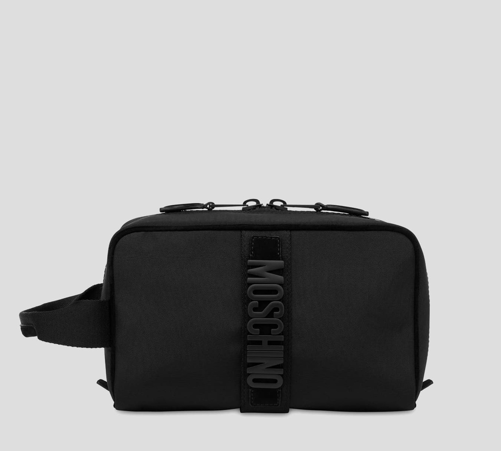 Moschino - BOLSO DE MANO PEQUEÑO CON CIERRE GRUESO Y BOLSILLO DE IDENTIFICACIÓN TRASERO