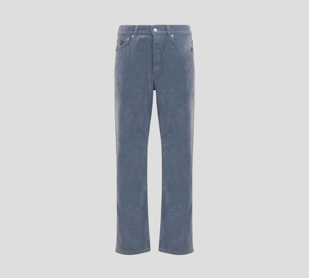 Moschino - JEAN CORTE RECTO CON DETALLE DE CUERO SOBRE BOLSILLO