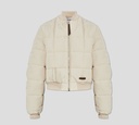 Moschino - CHAQUETA BOMBER TALLE CORTO CON DETALLE EN CUERO