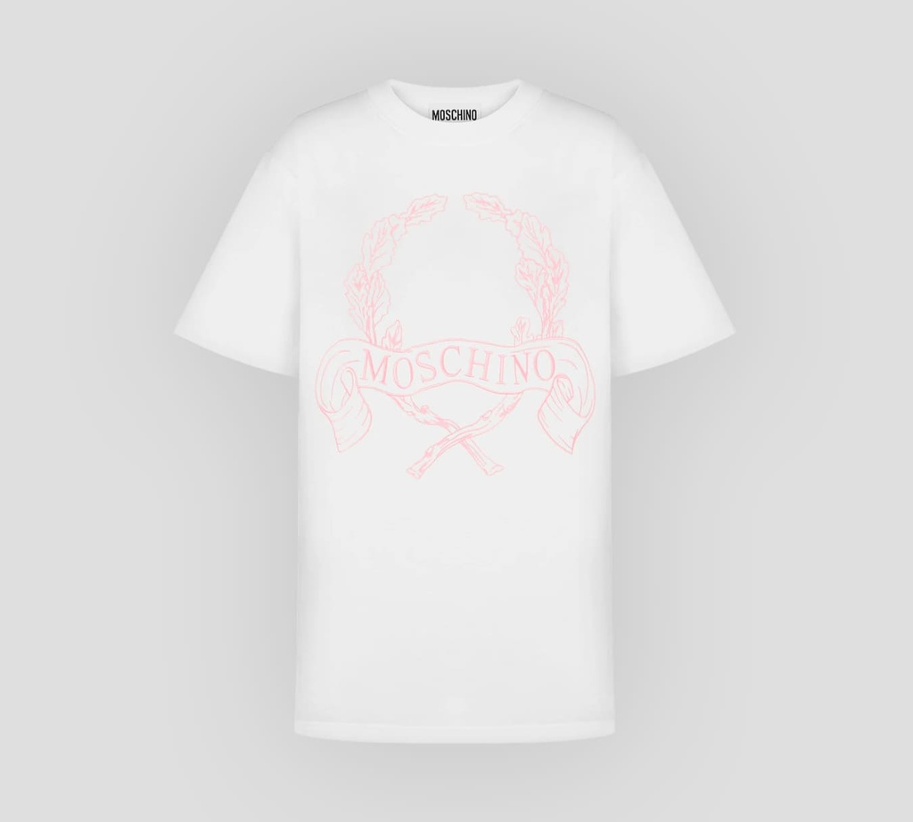 Moschino - FRANELA CUELLO REDONDO CON BORDADO GRANDE DE CORONA DE LAUREL