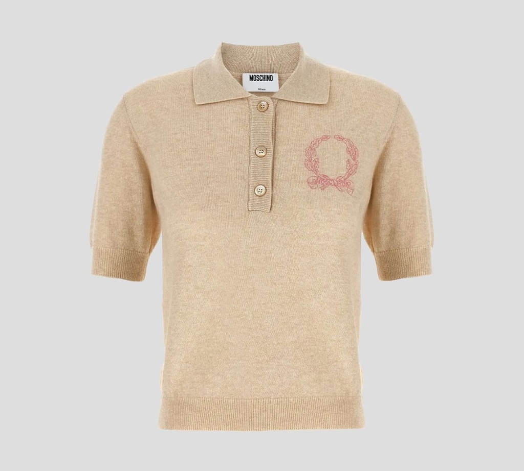 Moschino - POLO DE PUNTO CON DETALLE BORDADO 