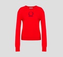 Moschino - SWEATER DE PUNTO ROJO CON BORADO AZUL EN EL PECHO