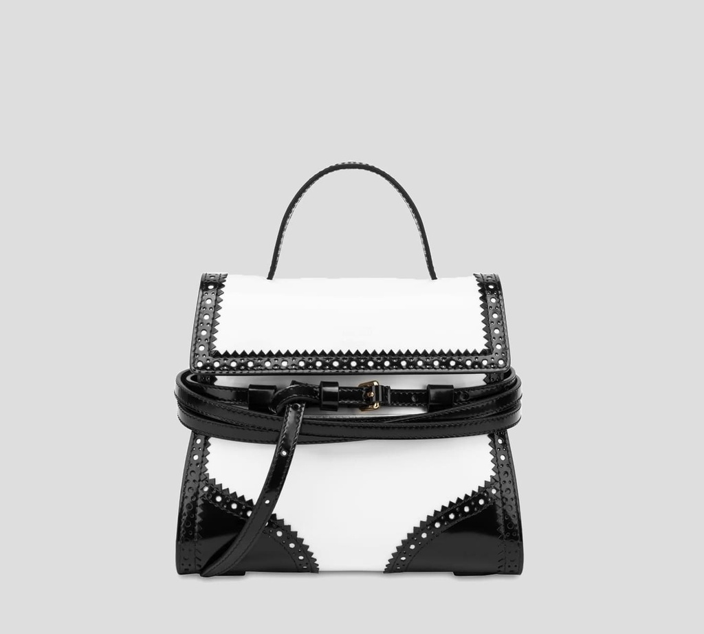 Moschino - CARTERA DE MANO PEQUEÑA TIE ME EN PIEL CEPILLADA