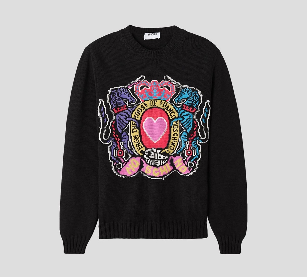 Moschino - SWEATER DE PUNTO CON PATRÓN DE HOUSE OF FRANCO