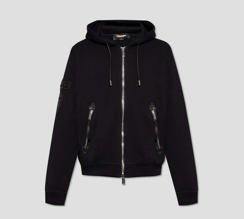 Dsquared2 x Ducati - HODDIE CON CIERRE FRONTAL Y LOGO DUCATI SOBRE LA ESPALDA EN CUERO