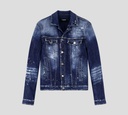 Dsquared2 - CHAQUETA DE JEAN CON SALPICADURA DE PINTURA Y PRELAVADOS