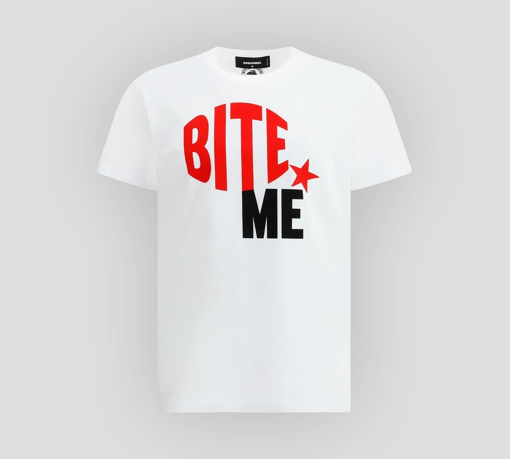 Dsquared2 - FRANELA CUELLO REDONDO COOL FIT CON ESTAMPADO BITE ME