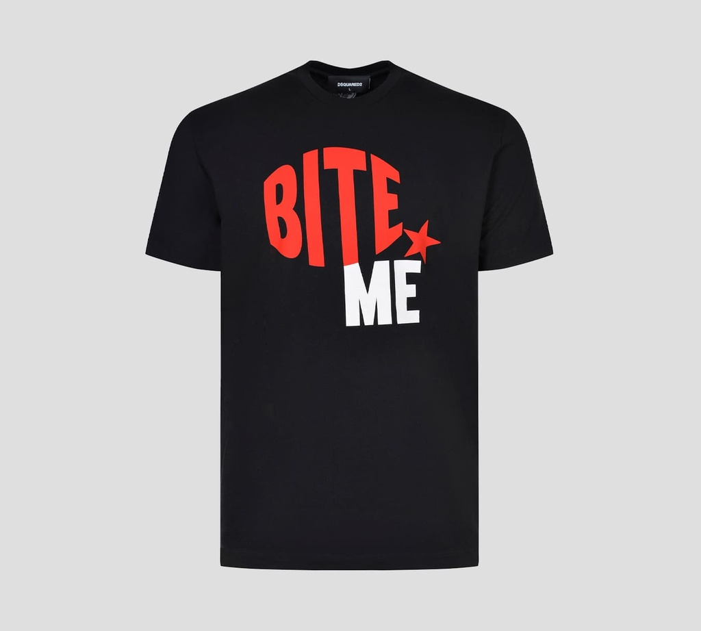 Dsquared2 - FRANELA COOL FIT NEGRA ESTAMAPDO BITE ME