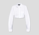 Dsquared2 - CAMISA CROP TOP BLANCA CON BOLSILLO FRONTAL
