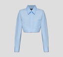 Dsquared2 - CAMISA CROP TOP AZUL CON BOLSILLO FRONTAL