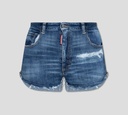 Dsquared2 - SHORT DE JEAN CON RASGADURAS Y RUEDOS DESHILACHADOS
