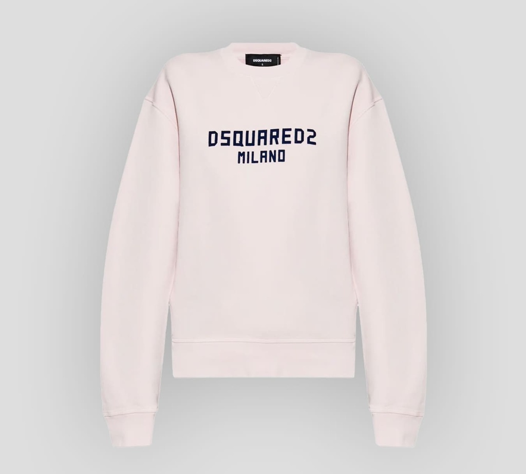 Dsquared2 - SWEATER CUELLO REDONDO CLÁSICO ROSADO CON LOGO ESTAMPADO