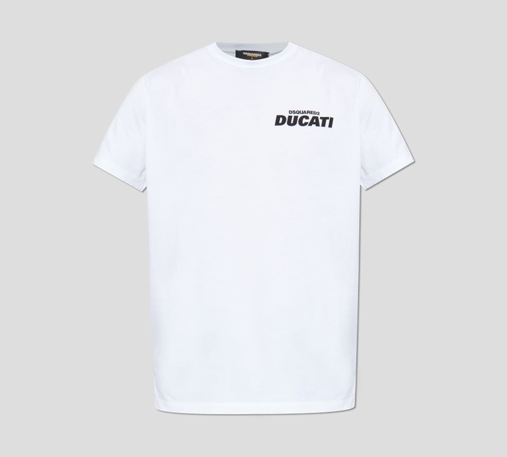 Dsquared2 x Ducati- FRANELA CUELLO REDONDO CON LOGO ESTAMPADO 
