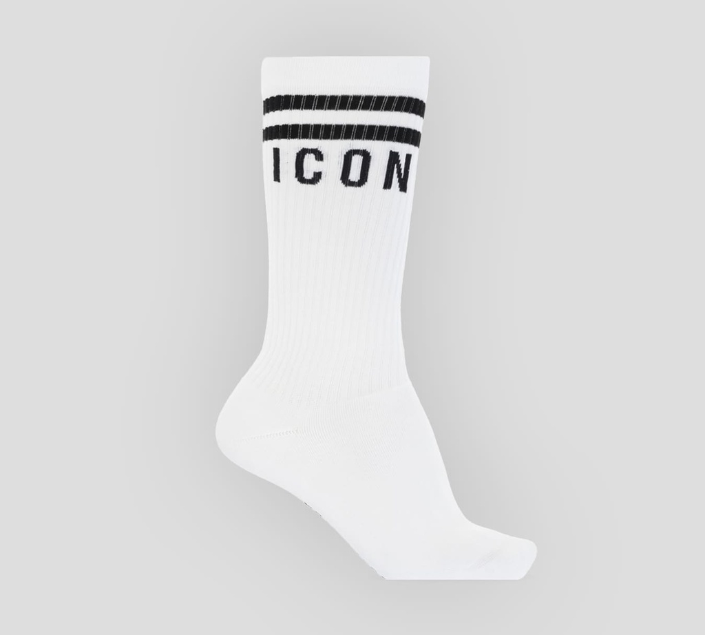 Dsquared2 - MEDIAS LARGAS ICON BLANCAS CON NEGRO