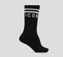 Dsquared2 - MEDIAS LARGAS ICON NEGRAS CON BLANCO