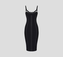 Elisabetta Franchi - VESTIDO NEGRO MIDI CON COSTURA SOBRESALIENTE