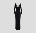 Elisabetta Franchi - VESTIDO NEGRO MANGA LARGA CON ESCOTE EN EL PECHO