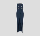Elisabetta Franchi - VESTIDO AZUL CON ABERTURA FRONTAL