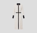 Elisabetta Franchi - VESTIDO BLANCO CON NEGRO CON BOTONES DORADOS