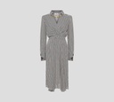 Elisabetta Franchi - VESTIDO BLANCO Y NEGRO CON DETALLE DE COLLAR DORADO