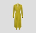 Elisabetta Franchi - VESTIDO COLOR VERDE CON DETALLE DE COLLAR DORADO