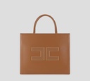 Elisabetta Franchi - CARTERA CAMEL CON ASA Y LOGOTIPADO TEXTURIZADO