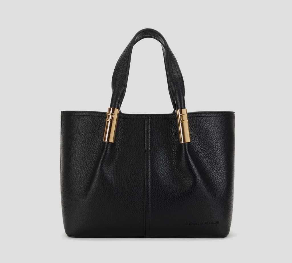 Elisabetta Franchi - CARTERA NEGRA MEDIANA CON DETALLES EN DORADO