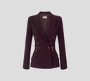 Elisabetta Franchi - BLAZER MERLOT CON DETALLES DORADOS