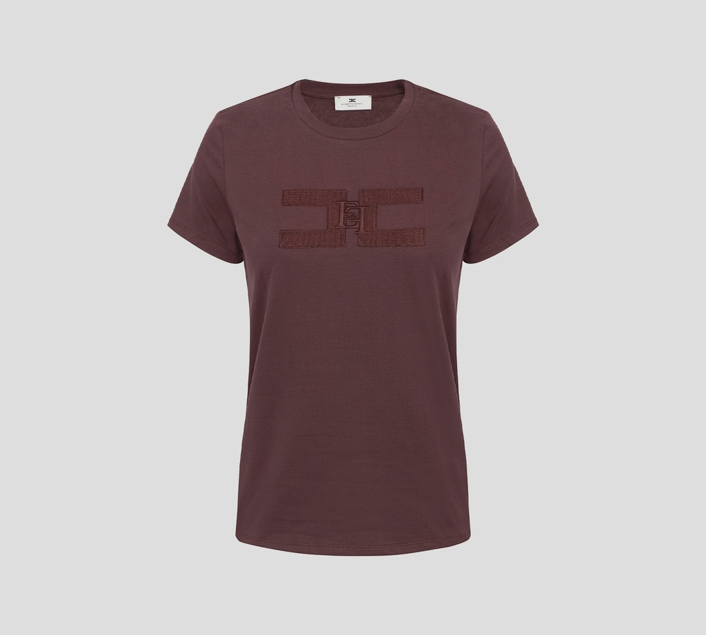 Elisabetta Franchi - FRANELA MERLOT CON LOGO BORDADO