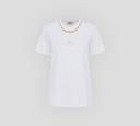 Elisabetta Franchi - FRANELA BLANCA CON COLLAR DORADO