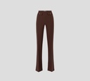 Elisabetta Franchi - PANTALON CAFÉ CON BOTONES DORADOS