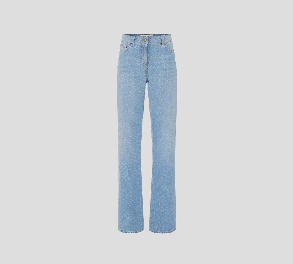 Elisabetta Franchi - JEAN CLARO BAGGIE CON DETALLES BRILLANTES